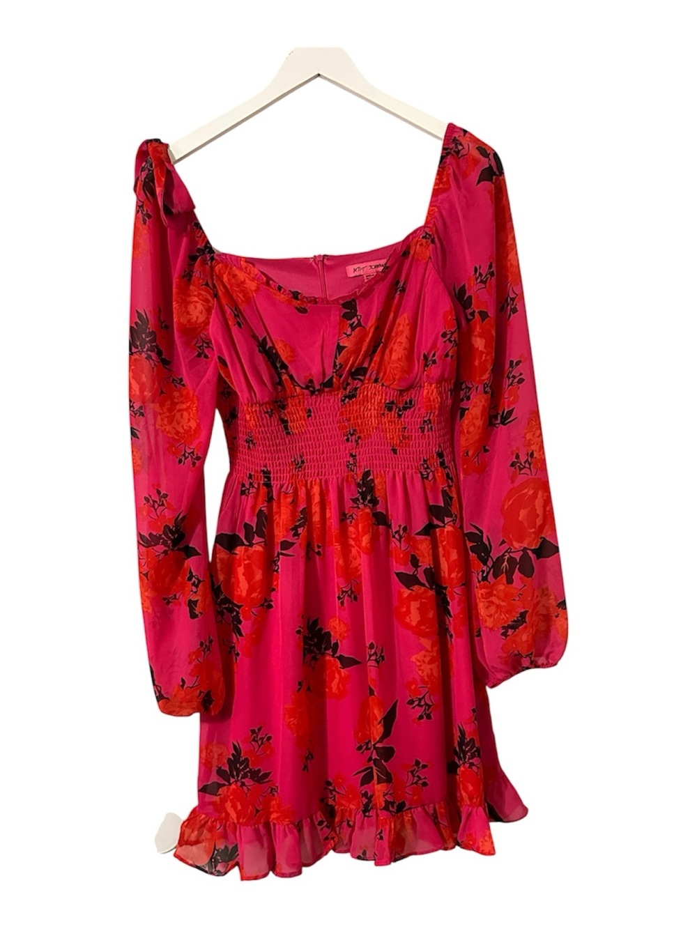 Betsey Johnson Hot Pink Lined Satin Top